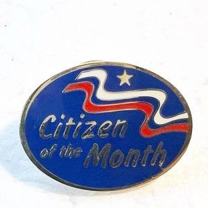 Vintage Citizen Of The Month Pin Lapel Hat Tie Award For Good Behavior